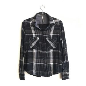 Free people flannel in black and grey